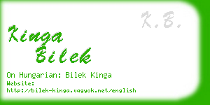 kinga bilek business card